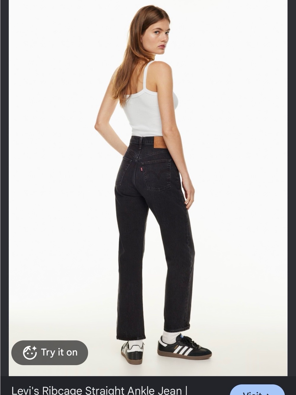 Levi's Black High-Rise Straight Ankle Jeans